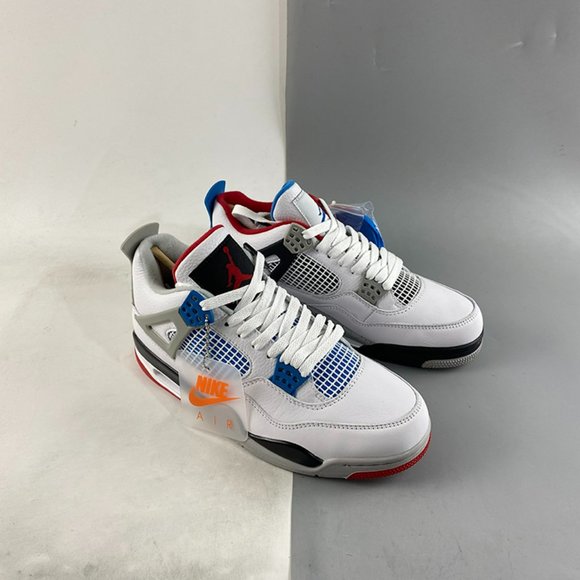 Air Jordan 4 Retro White and Blue Sneakers - Picture 10 of 10